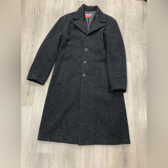 Vintage Grey Wool Blend Coat (Men's Large, Fits Women’s M/L Boyfriend Style) - Picture 4 of 13